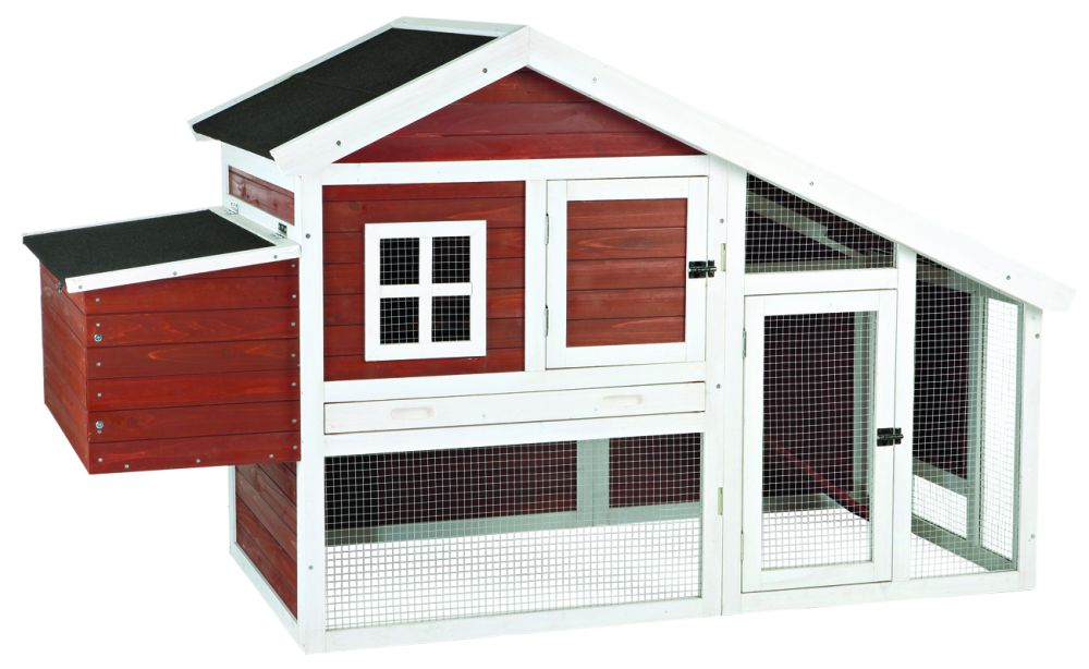 Natura Chicken Coop w/View Brown/White