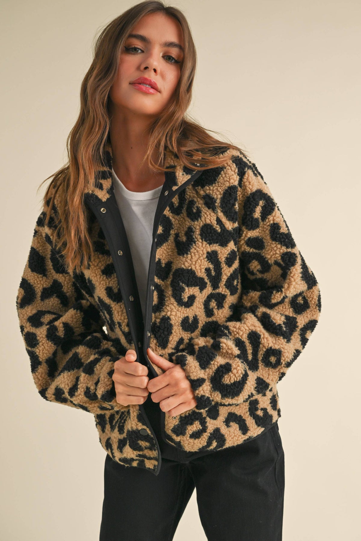 J4059 Miou Muse Multi Color Grid Pattern Sherpa Jacket – New 