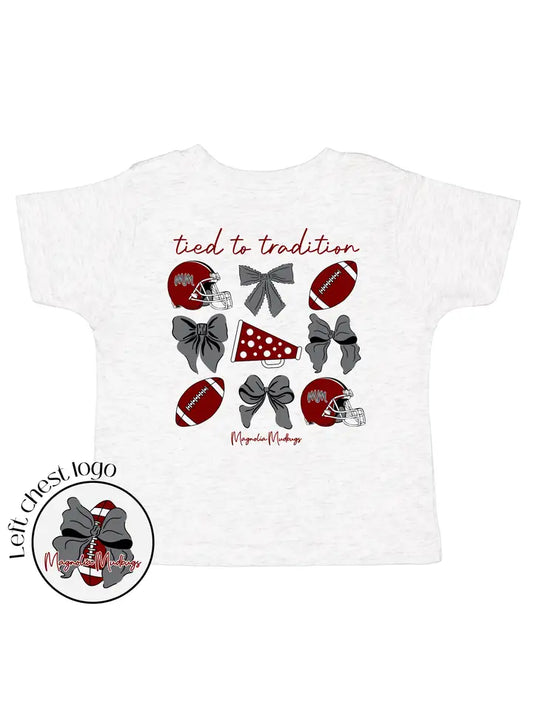 Tied To Tradition Kid’S T-Shirt, Maroon/Grey