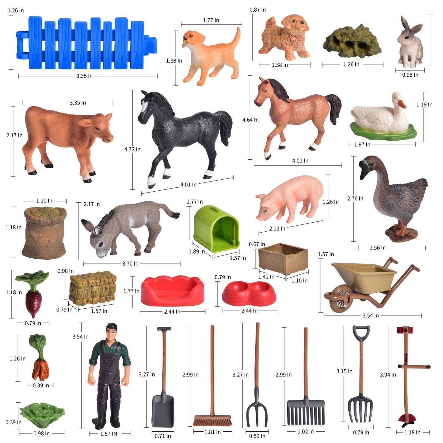 30 Pcs Advent Calendar Christmas Realistic Farm Toys