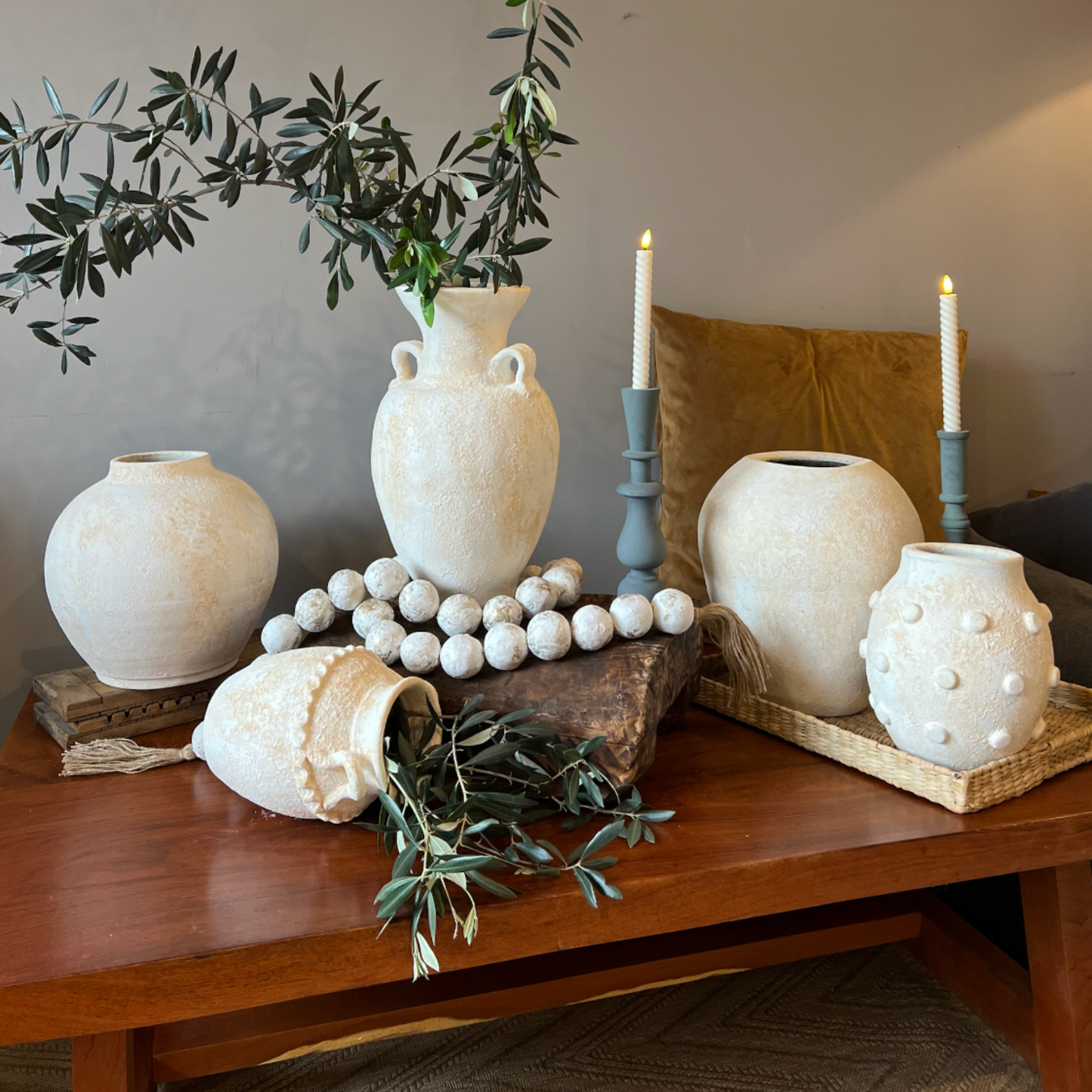Clay Mars Beaded Vase