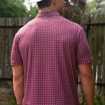 BURLEBO-Performance Polo - Texas Maroon