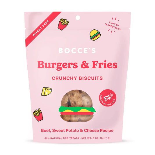 Bocce's Bakery Burgers & Fries 5oz Biscuits Dog Treats