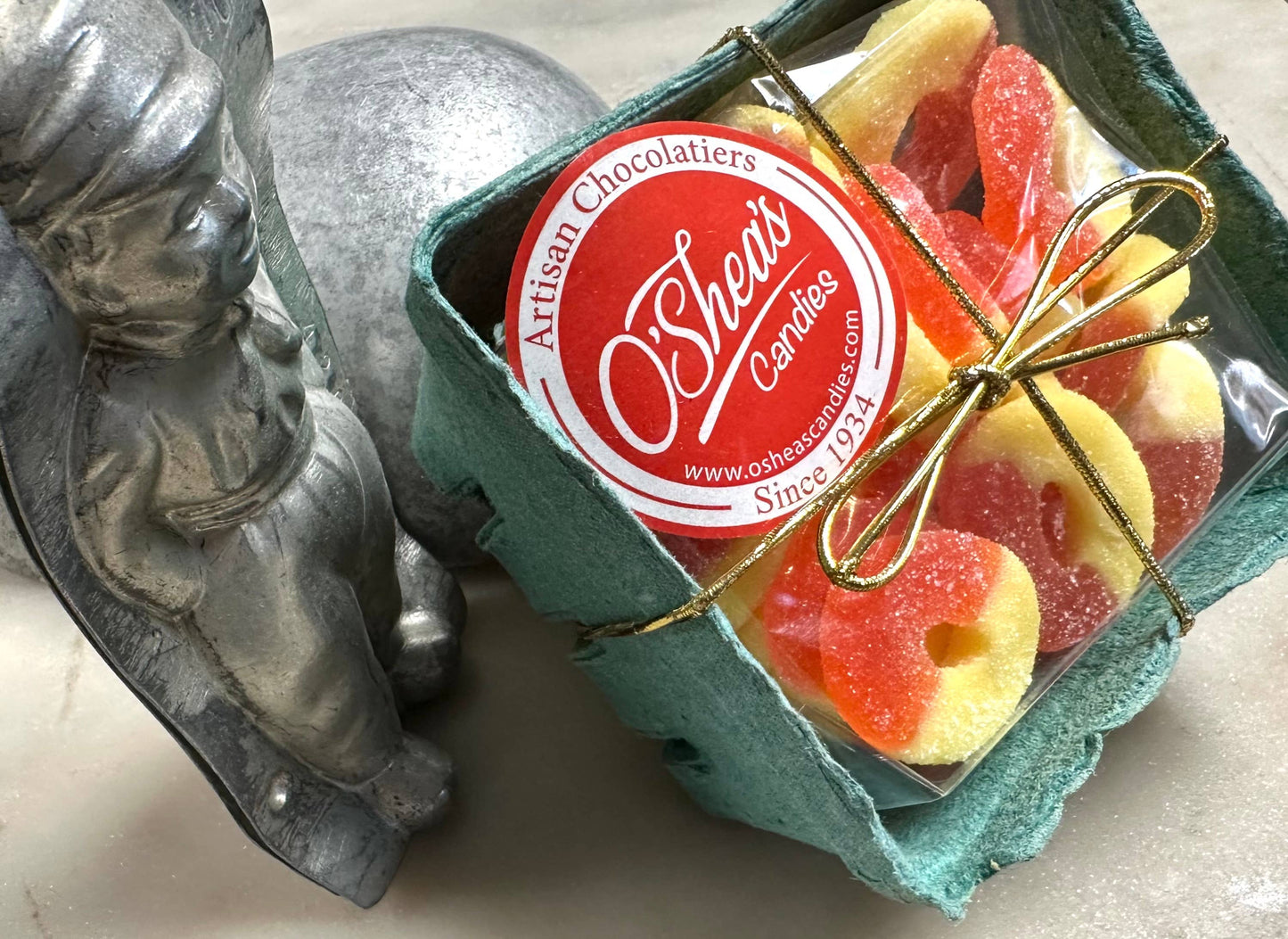 Farmer Market Style Gummy 🍑 “Peach Rings w/ Basket” 1/2LB 