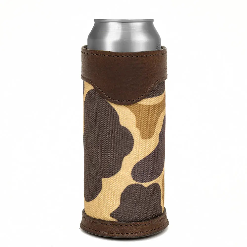 Campaign Leather Slim Can Koozie - Vintage Camo