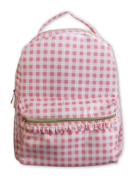 Pink Plaid Kids Girls Back To School Backpack