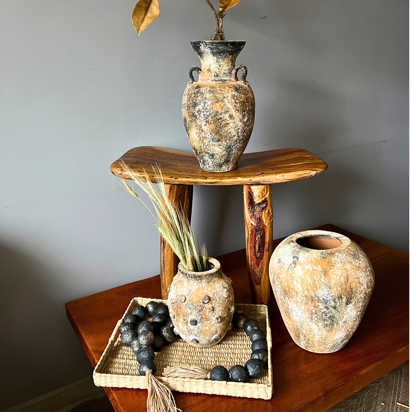 Clay Mars Beaded Vase