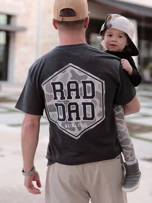 Rad Dad - Heather Black Tee