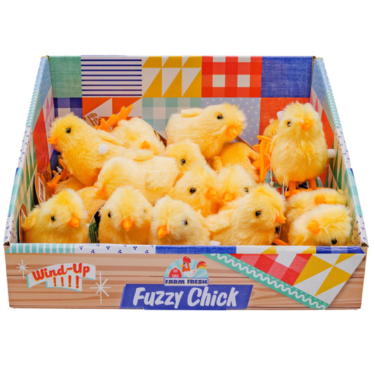 Farm Fresh Yellow Fuzzy Chick Wind Ups, Spring, Hopping