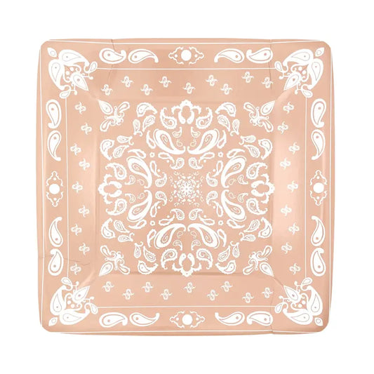 Dusty Champagne Bandana Dinner Plates (Set of 8)