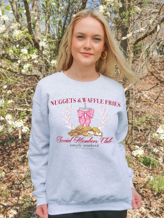 Simply Southern Crew-Nuggets-Ash LS