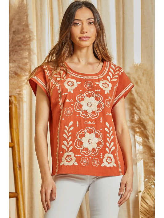 Embroidered Top T11641-1