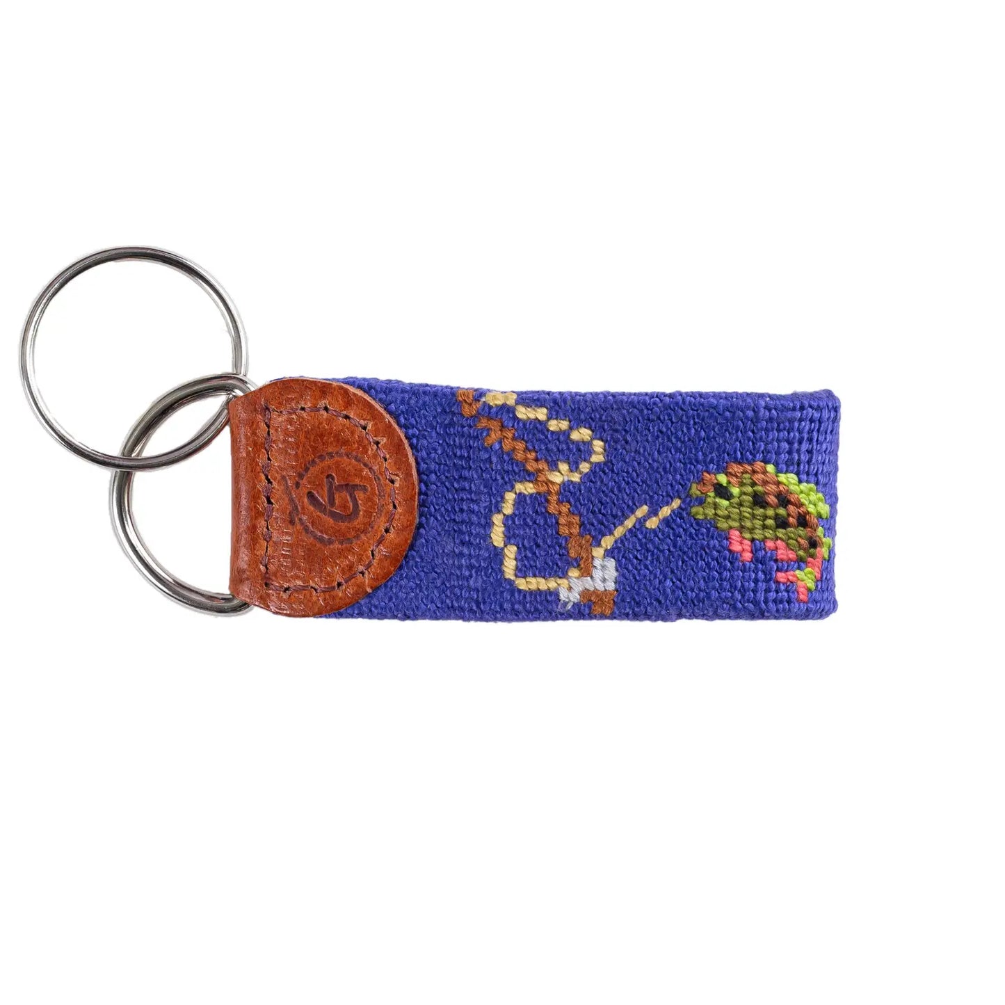 Gone Fishing Needlepoint Keychain