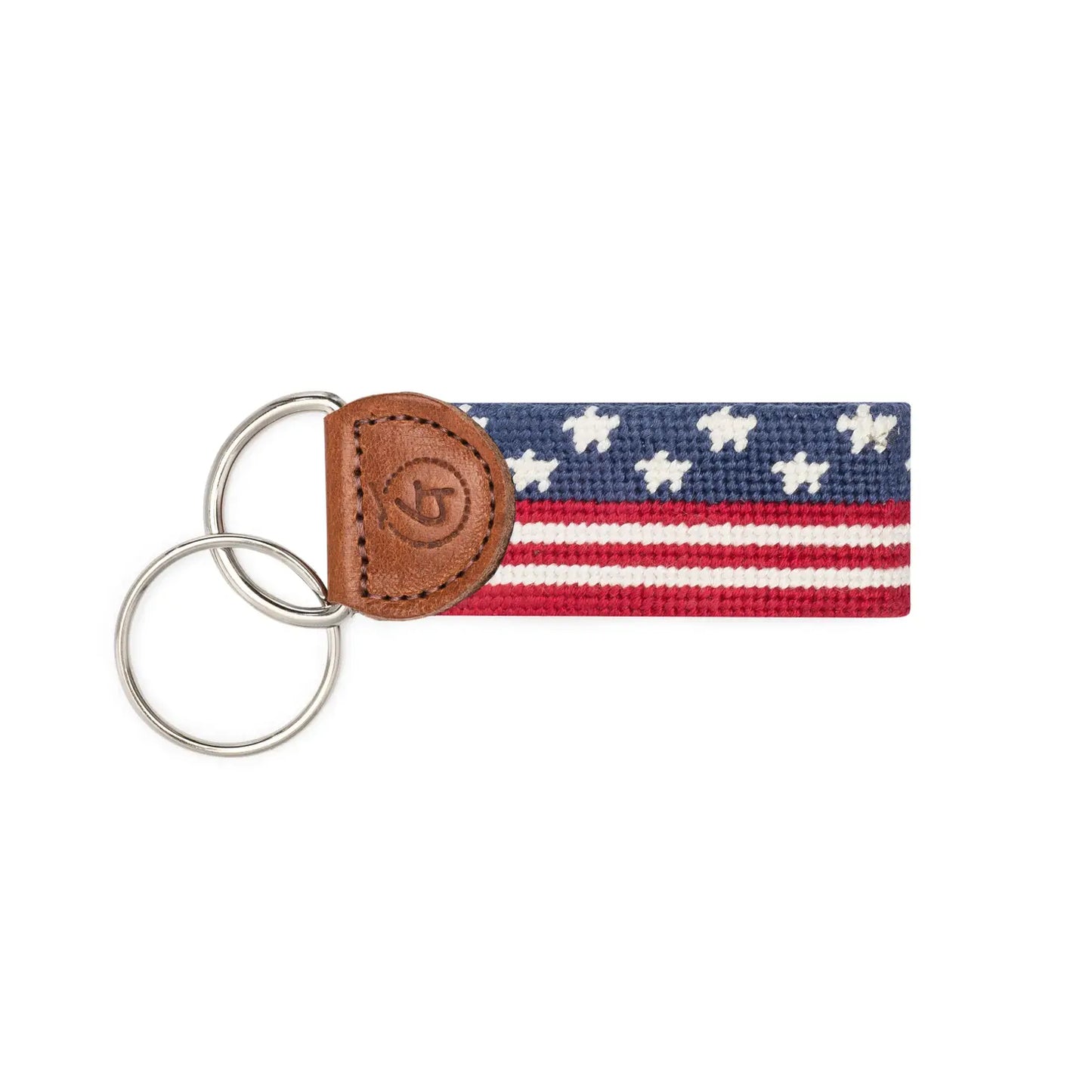 Stars and Stripes Needlepoint Keychain