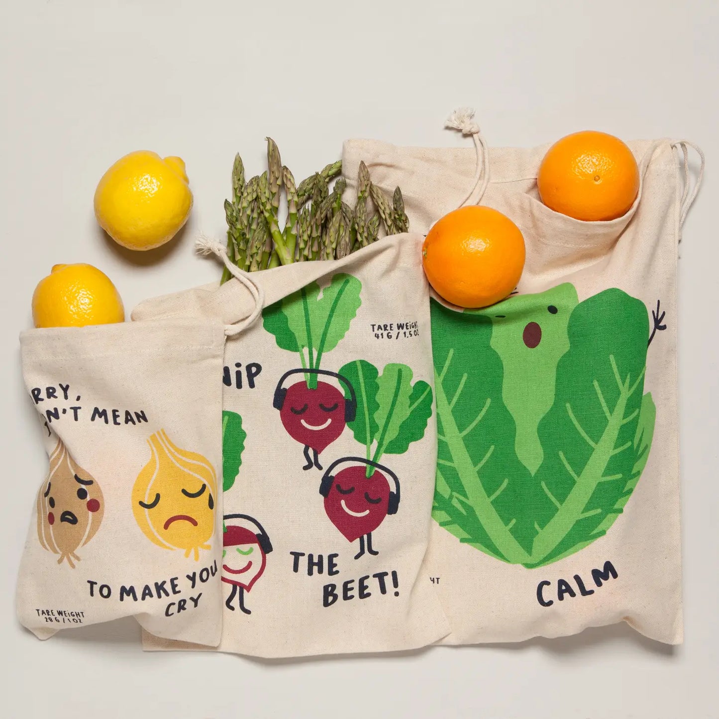 Funny Food Reusable Produce Bag Set of 3