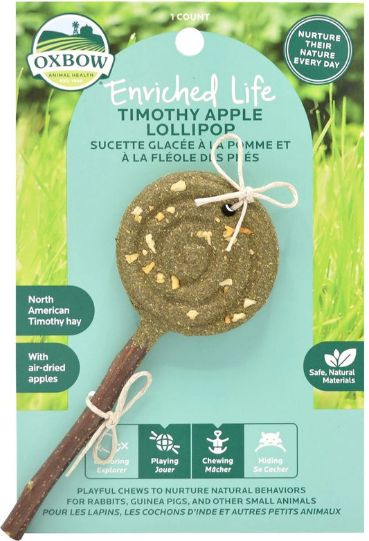 Oxbow Enriched Life Apple Timothy Lollipop Small Pet Chew Toy