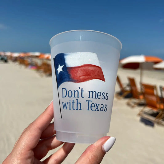 Don't Mess with Texas Flag Frosted Cups- Texas