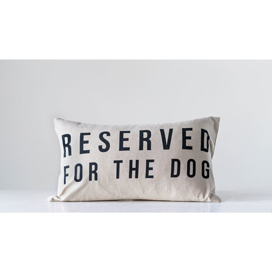 Reserved For The Dog Cotton Lumbar Pillow