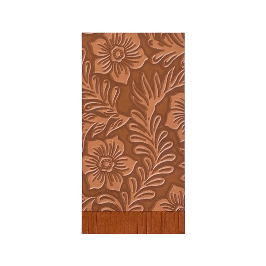 Floral Tooled Leather Dinner Napkins (Pack of 16)