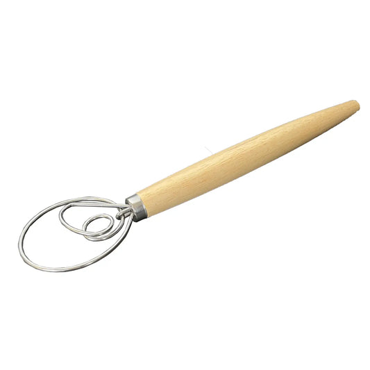 Danish Dough Whisk with Wood Handle 13"