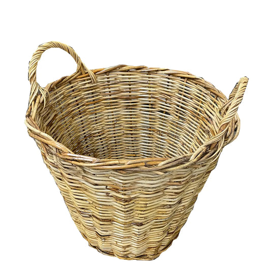 Extra Large Vintage Rattan Wicker Basket with Ear Handle