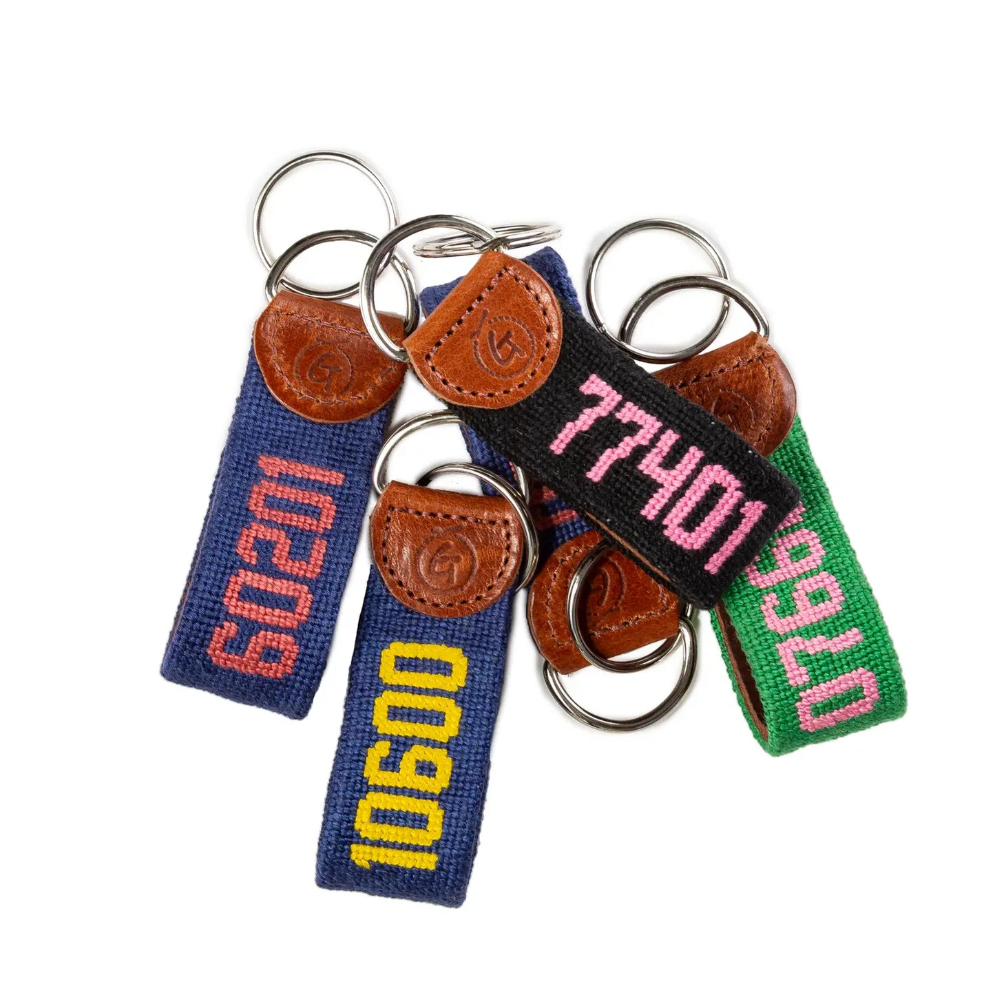 77358 Zip Code Needlepoint Keychain